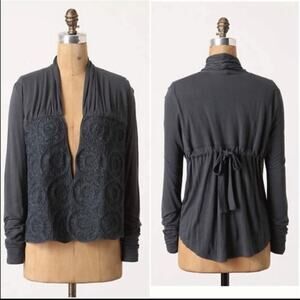 ANTHROPOLOGIE Meadow Rue Lakshya Cardigan Blue Gray Size Small Sweater